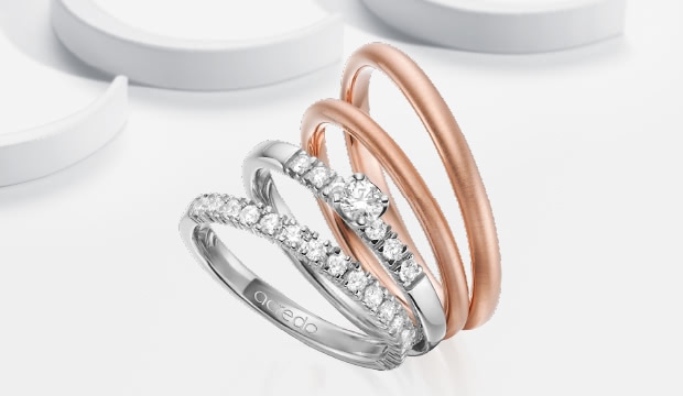 Ring-Triset Trauring mit Verlobungsring | acredo